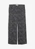Wide Leg-twillbukse med leopardtrykk, bonprix