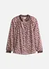 Chiffonbluse med mønster og broderi, bonprix