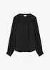 Satengbluse med blondebånd, bonprix