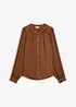 Satengbluse med blondebånd, bonprix