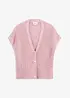 Strikkevest med dekorative knapper, bonprix