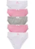 Truse i myk bomull med satengsløyfe (5-pack), bonprix