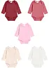 Langermet body til baby i 100% økologisk bomull (5-pack), bonprix