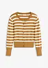 Finstrikket cardigan med stripemønster, bonprix
