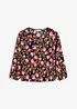 Chiffonbluse med rynking i falden, bonprix