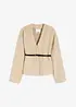 Oversized blazer i ullstil med belte, ufôret, bonprix