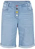 Jeans-bermuda med komfortstretch, med broderi og komfortlinning, bonprix