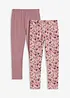 Leggings i økologisk bomull med elastan (2-pack), bonprix