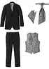 Dress med vest og plastron (sett i 5 deler), Regular Fit, bonprix