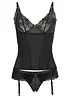 Korsett med strømpeholder +stringtruse ouvert (2-delt sett), bonprix