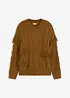 Oversized genser med frynser, bonprix