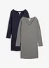 Jerseykjole med V-hals (2-pack), bonprix