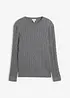 Fin- og kabelstrikket genser i myk bomullsmiks, Slim Fit, bonprix