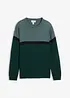 Lettstelt genser med rund hals i colourblocking-stil, bonprix