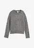 Boxy genser med flettemønster på ermene, bonprix