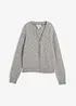 Cardigan med ull og hullmønster, bonprix