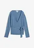 Cardigan i omslagsmodell med merinoull, bonprix
