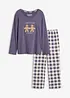 Pyjamas med flanellbukse, bonprix