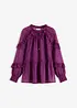Chiffonbluse med volanger, bonprix