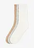 Sokker med flettemønster (3-pack), bonprix