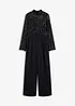 Jersey-jumpsuit med paljetter, bonprix