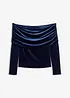 Off shoulder-topp i myk fløyel, bonprix