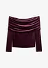 Off shoulder-topp i myk fløyel, bonprix