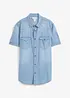 Kortermet jeansskjorte i økologisk bomull, Slim Fit, bonprix