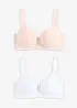 Padded-BH med bøyle og økologisk bomull (2-pack), bonprix