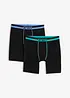 Lang, tettsittende boxershorts med myk bomull (2-pack), bonprix