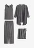 Loungewear kosedress (3-delt sett) med viskose, bonprix