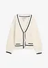Grovstrikket cardigan i bomullsmiks, bonprix