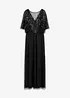 Maxikjole i lett tyll med paljettbroderi, bonprix