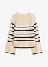 Genser med kontrastfargede striper, bonprix
