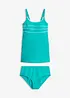 Lang tankini med pyntesømmer (2-delt sett), bonprix