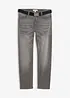 Regular Fit-jeans med stretch og belte, Straight, bonprix