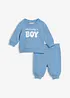 Sett med sweatshirt og bukse i 100% bomull (2 deler), bonprix