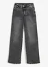 Wide Leg-jeans, High Waist med naglebesetning, bonprix