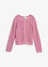 Cardigan i 100% bomull med hullmønster, bonprix