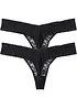 Tanga-stringtruse i blondemateriale (2-pack), bonprix