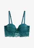 Balconette-BH med avtagbare stropper og blomsterblonde, bonprix