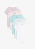 Topp med rund hals (5-pack), bonprix
