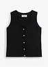 Finstrikket vest med knapper, bonprix