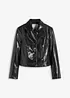 Kort jakke i imitert skinn med glossy, preget krokodillemønster, bonprix