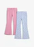 Ribbet, utsvingt leggings (2-pack), bonprix