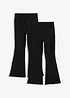 Ribbet, utsvingt leggings (2-pack), bonprix