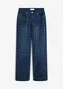 Wide-Leg-jeans Mid Waist med strassapplikasjon, bonprix