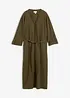Kjole med lommer i lin- og viskosemiks, bonprix