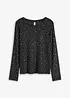 Langermet topp i mesh med glitter, bonprix