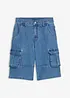 Cargo bermudashorts i denim med regulerbar linning, Loose Fit, bonprix